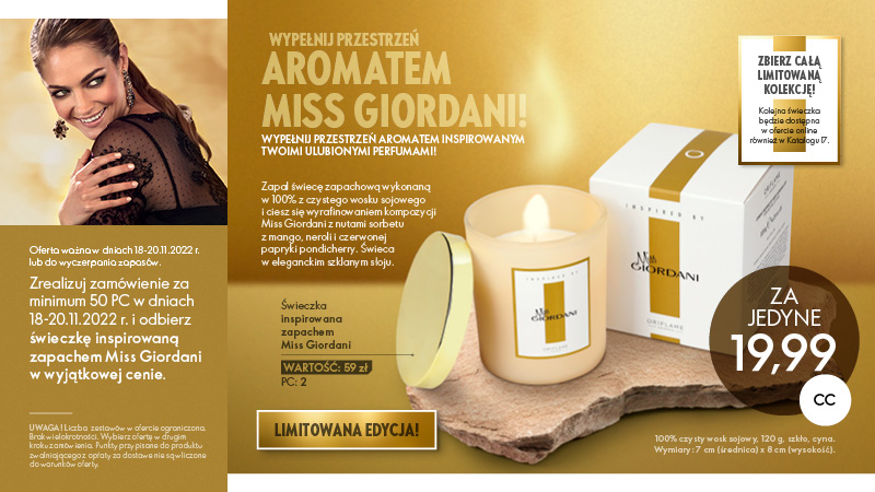 klientka Oriflame oferta świeca zapachowa
