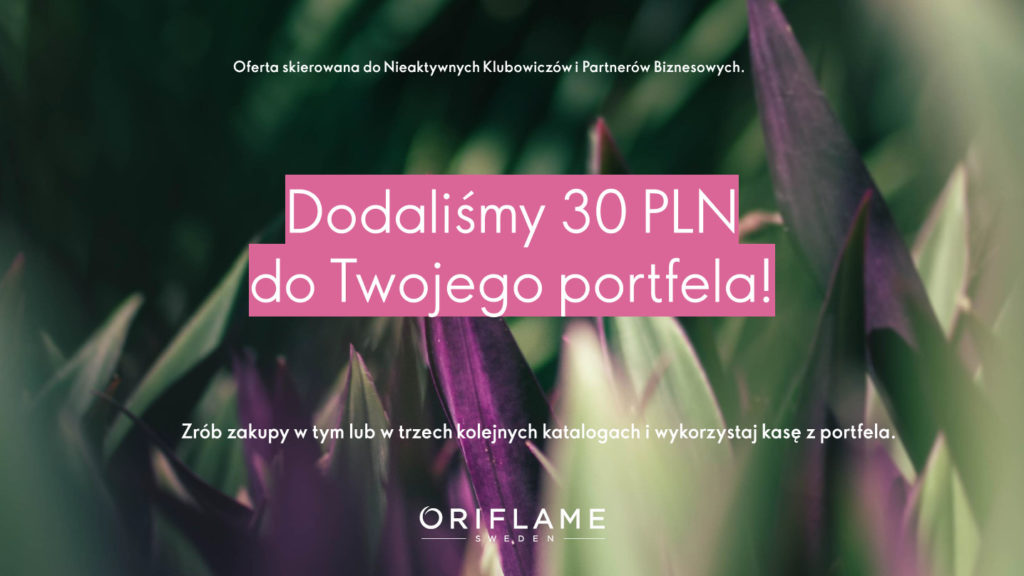 klinetka Oriflame 30 zł na zakupy