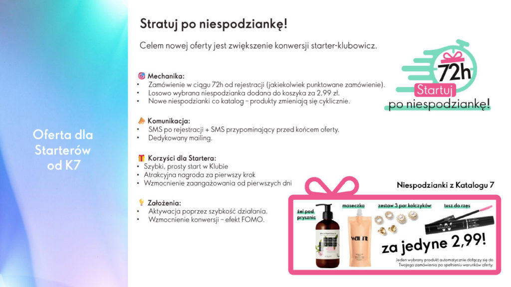 witaj w Oriflame niespodzianka