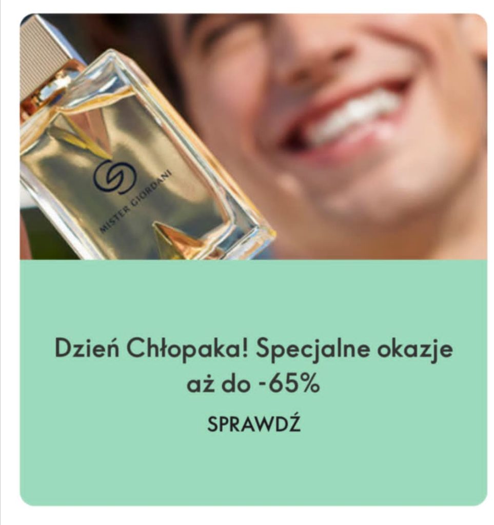 klientka Oriflame oferta na Dzień Chłopaka
