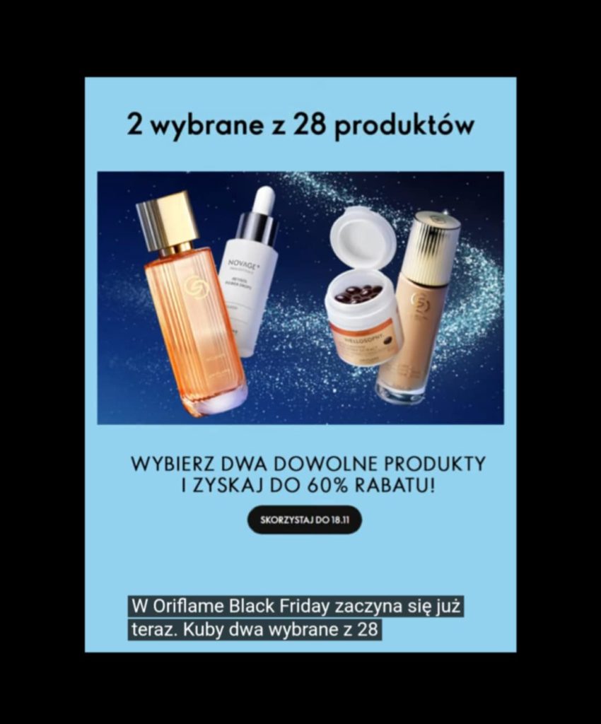 rejestracja Oriflame Black Friday