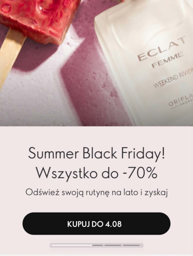 klientka Oriflame Summer Black Friday