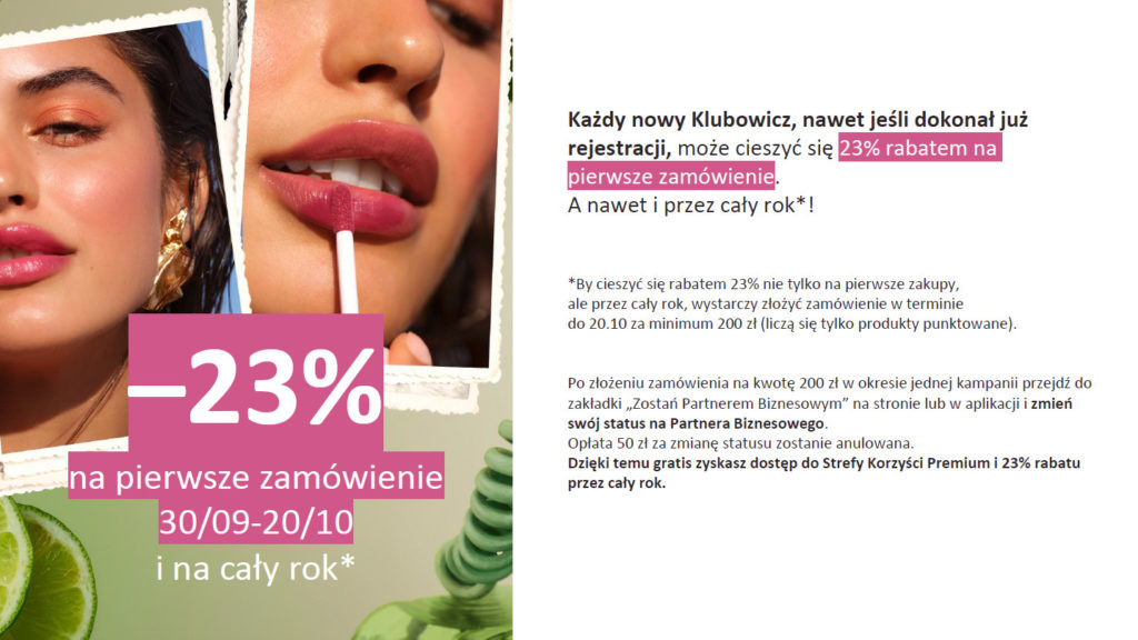 rejestracja Oriflame wyższy rabat